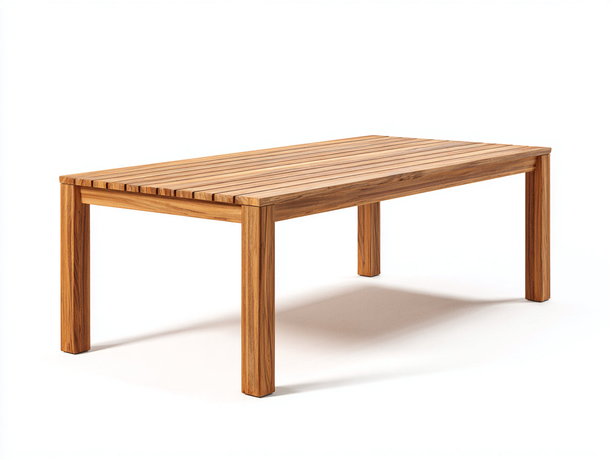 Table de jardin - bois - 200x90x76 cm - teck doré - style moderne
