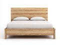Lit double - bois - 206x166x108 cm - chêne naturel - rustique