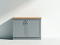 Buffet - bois - métal - 120x50x82 cm - gris bleuté-bois naturel - style minimaliste
