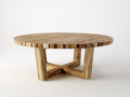 Table de jardin - bois - 130x130x75 cm - bois naturel - style rustique