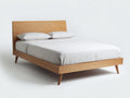 Lit double - bois - 205x165x98 cm - chêne miel - scandinave