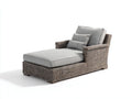Bain de soleil - rotin-tissu - 198x74x82 cm - brun grise-grege - style bord de mer