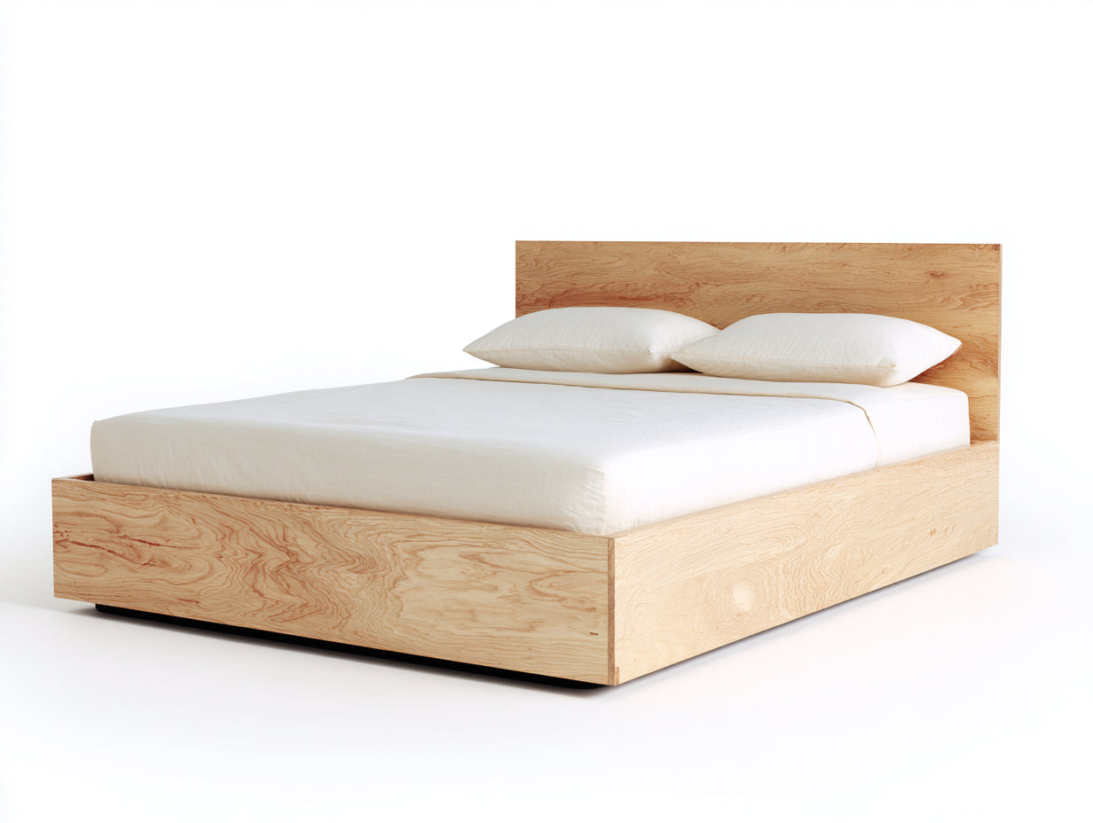 Lit double - bois - 200x160x90 cm - pin clair - moderne