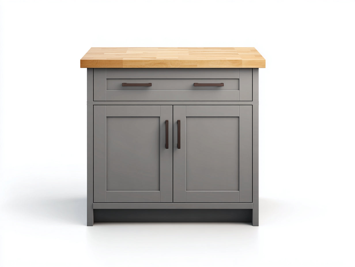 Buffet - bois - métal - 105x52x92 cm - gris moyen-bois naturel - style moderne
