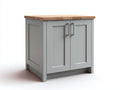 Buffet - bois - métal - 105x55x90 cm - gris-bois naturel - style contemporain