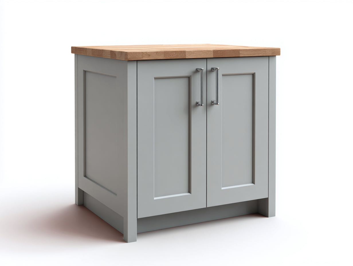 Buffet - bois - métal - 105x55x90 cm - gris-bois naturel - style contemporain