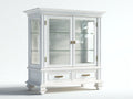 Vitrine - bois - verre - métal - 125x48x175 cm - blanc- verre transparent - style campagne chic