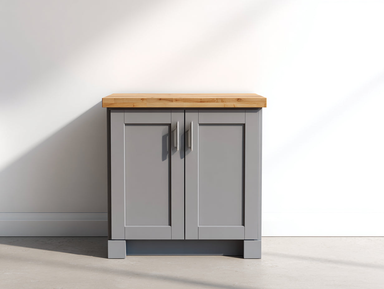 Buffet - bois - métal - 100x52x86 cm - gris clair-bois naturel - style minimaliste