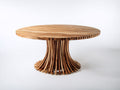 Table de jardin - bois - 120x120x76 cm - bois naturel - style organique