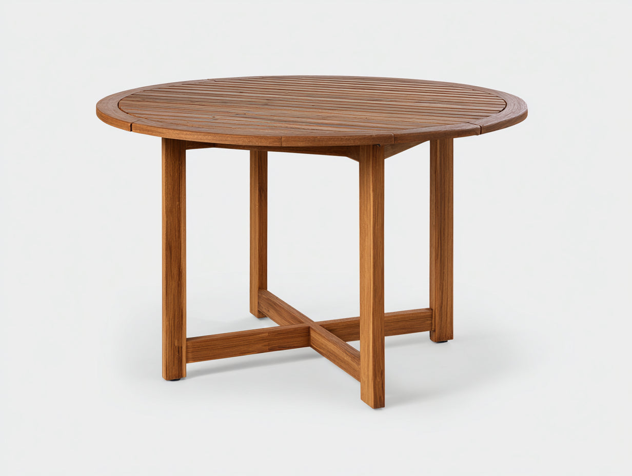 Table de jardin - bois - 120x120x75 cm - teck naturel - style classique