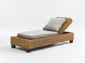 Bain de soleil - rotin-tissu - 206x72x70 cm - miel-grege - style bord de mer
