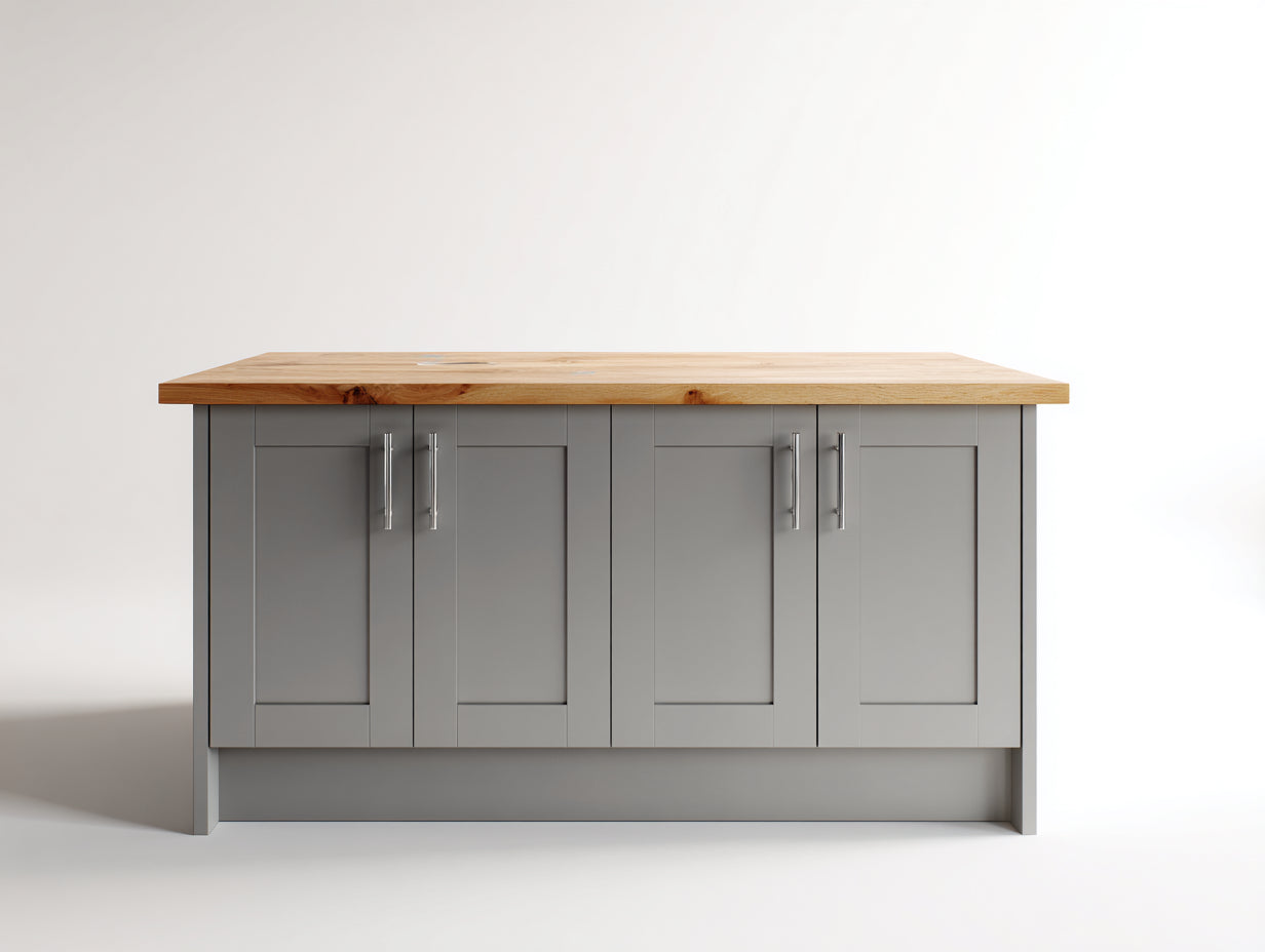 Buffet - bois - métal - 180x55x90 cm - gris-bois naturel - style contemporain