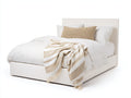 Lit double - tissu - 208x168x102 cm - ivoire - contemporain