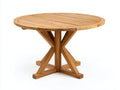 Table de jardin - bois - 120x120x75 cm - teck doré - style classique